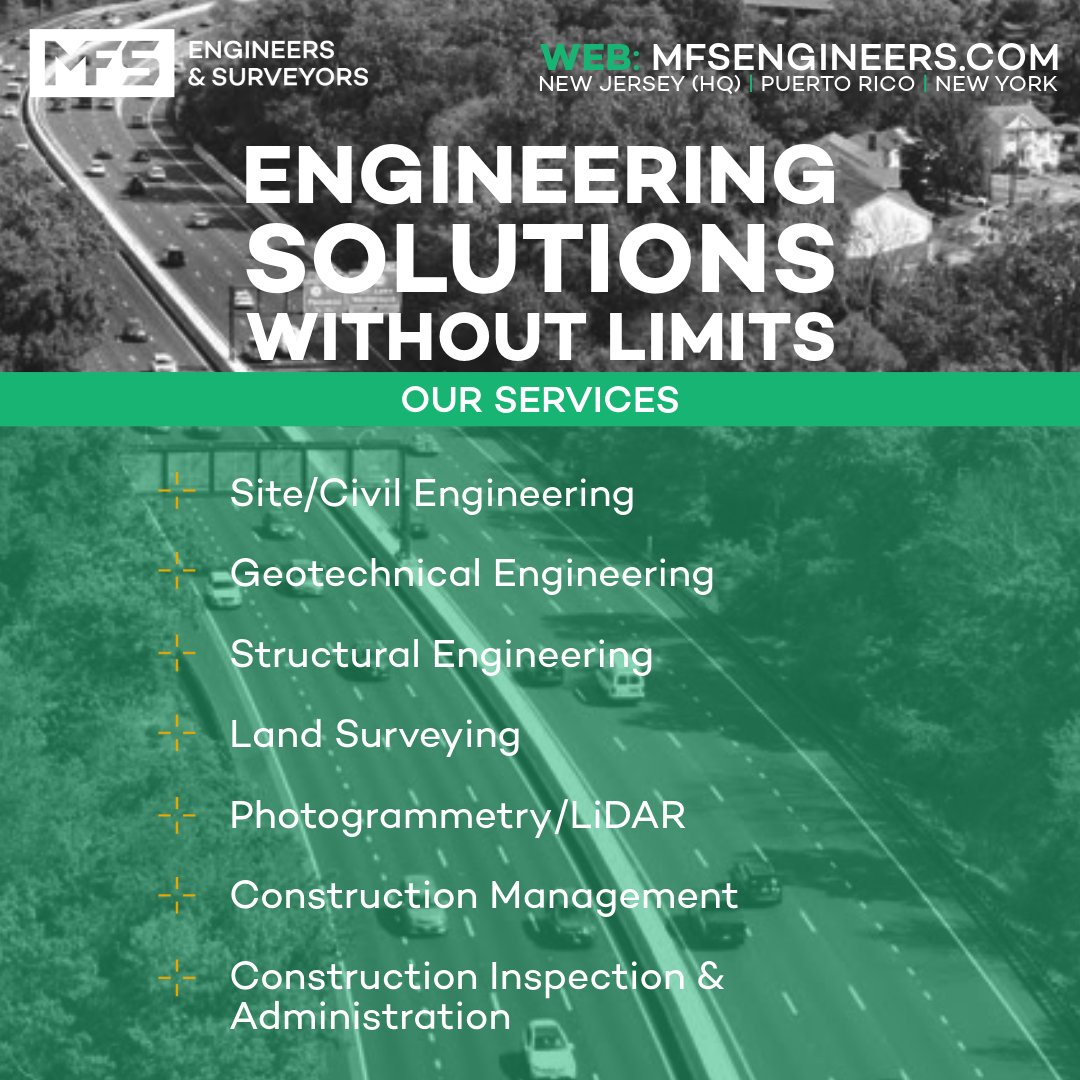 MFSengin's tweet photo. Engineering with purpose. Surveying with precision. MFS combines integrated site/civil, structural and geotechnical engineering solutions with land surveying and construction management services focused on quality, reliability, and resiliency for public &amp; private sector clients. https://t.co/rssb7nfOiS