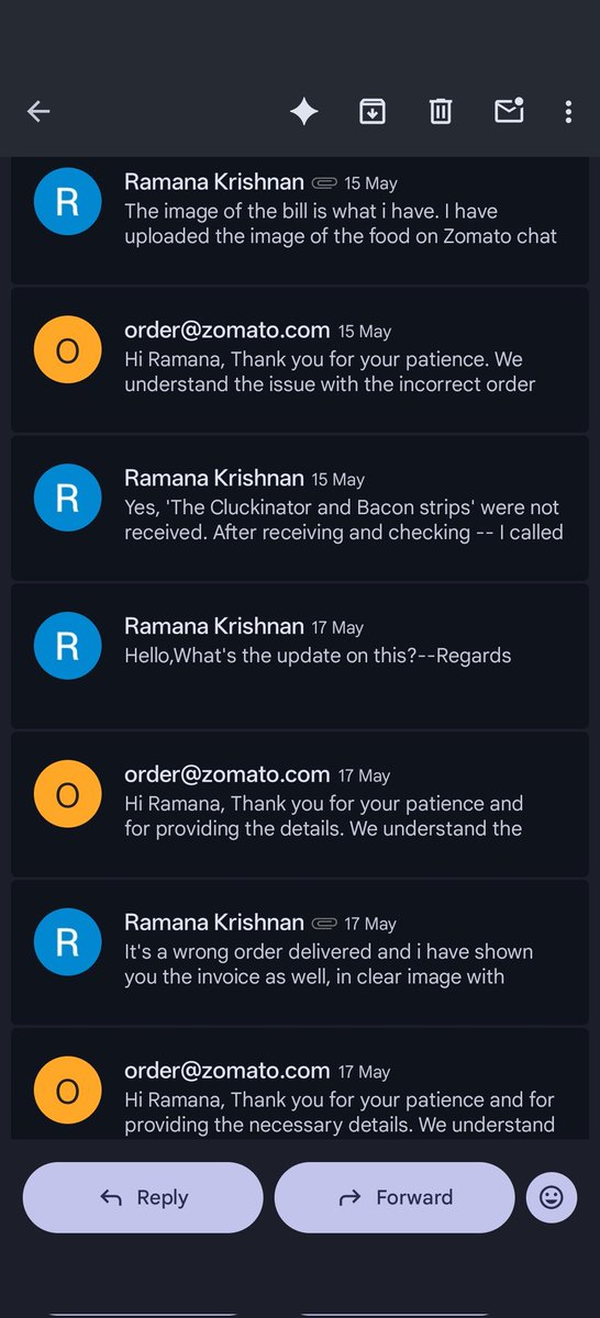 RamanaKrish's tweet photo. A string of about 10 templatey emails end with another automated review without resolution. (4/4) https://t.co/OXyregQOYa