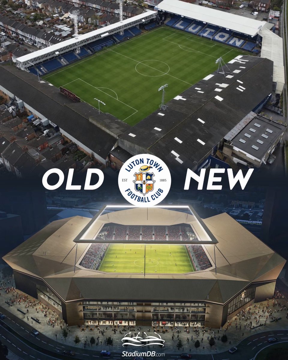 StadiumDB's tweet photo. 🏴󠁧󠁢󠁥󠁮󠁧󠁿🔥 Inside Luton Town’s £100m move from Kenilworth Road to Power Court

Luton Town are preparing for one of the biggest transformations in English football. After more than a century at the iconic Kenilworth Road, the club plans to move into the new £100 million Power Court Stadium at the start of the 2028/29 season. Groundworks are already underway, while Limak International — the company rebuilding Camp Nou — is leading the project. The 25,000-seat stadium will feature brick façades, gold-copper panels and a distinctive steel “halo” suspended above the pitch, symbolising the club’s famous “Hatters” nickname.

We present all stadiums currently under construction in the United Kingdom in StadiumDB’s latest YouTube video👇

🔗 https://t.co/hfSyquTwG1