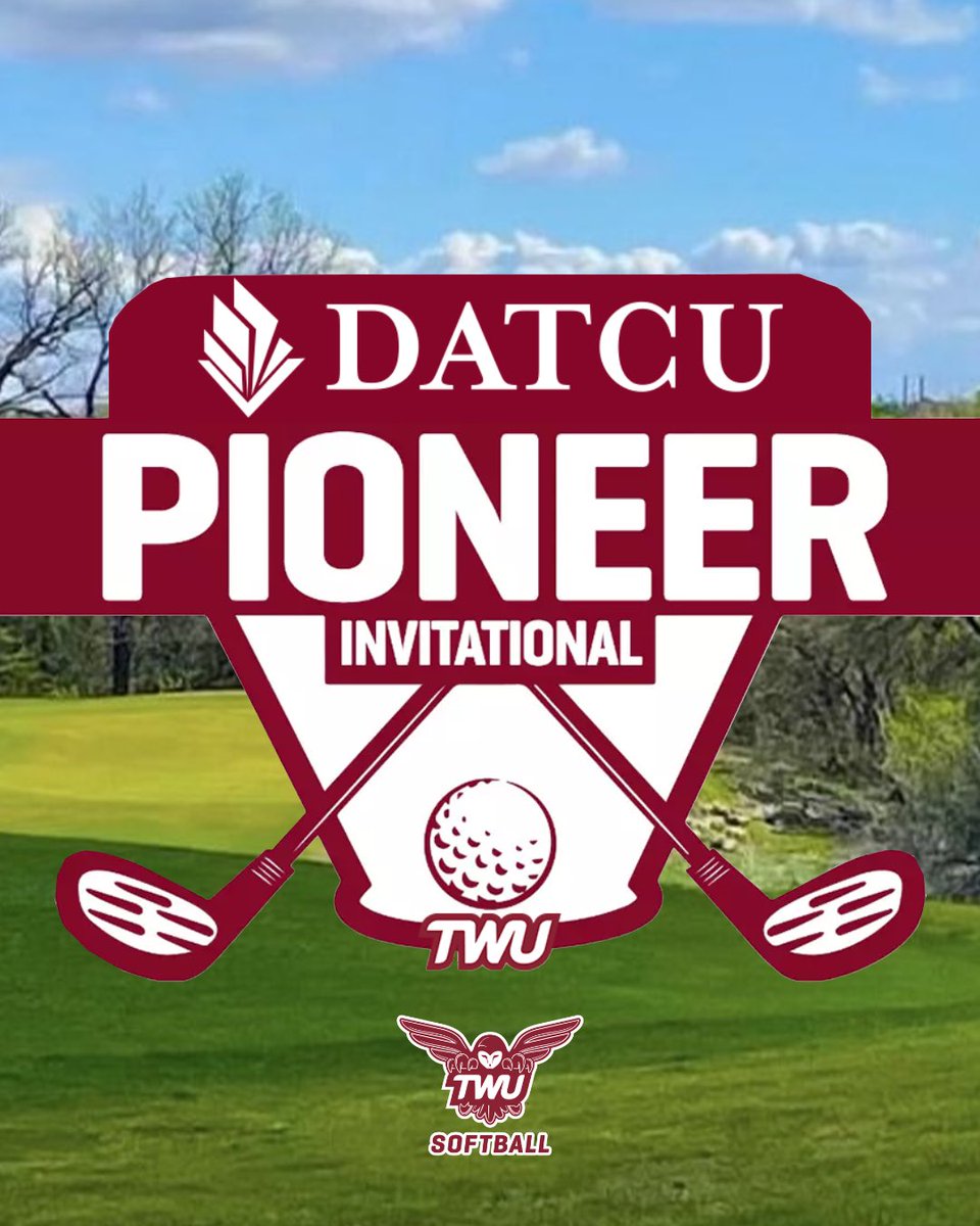 TWUSoftball's tweet photo. 𝗧𝗛𝗔𝗡𝗞 𝗬𝗢𝗨 𝗦𝗢 𝗠𝗨𝗖𝗛 ✨

On this Maroon Monday, we want to say a 𝗛𝗨𝗚𝗘 𝗧𝗛𝗔𝗡𝗞 𝗬𝗢𝗨 to all of our golfers at the 2026 Pioneer Invitational and another 𝗛𝗨𝗚𝗘 𝗧𝗛𝗔𝗡𝗞 𝗬𝗢𝗨 to our title sponsor DATCU! 

Thank you all for your support of TWU Softball! https://t.co/QTNovVptBm