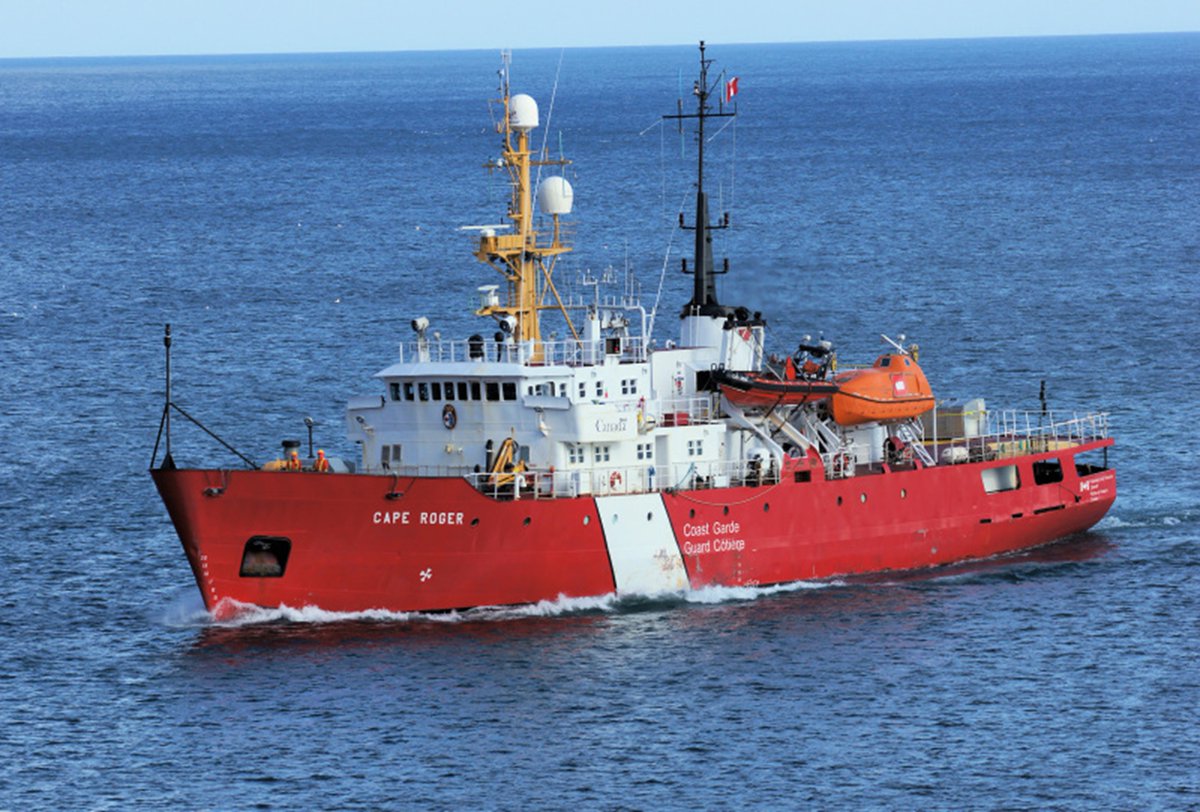 CoastGuardCAN's tweet photo. Last month, French Navy vessel FS Jean Tranape joined CCGS Cape Roger for a passing exercise (PASSEX) just outside Halifax Harbour to practice and improve communication at sea. 

After the exercise, the crews exchanged their “au revoir” and continued with their operations. https://t.co/Vrf83JDXIu