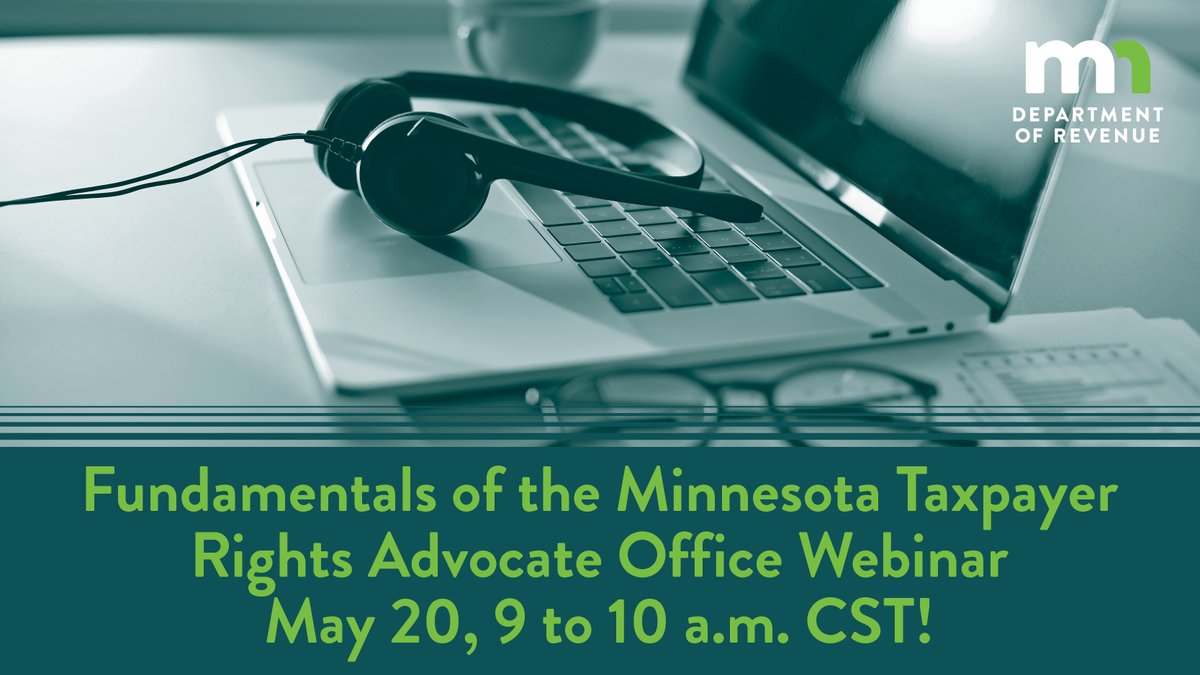 MNRevenue's tweet photo. Want to learn how the Taxpayer Rights Advocate Office can help your clients? Register for our webinar! https://t.co/pUELgzRlXJ
#MNTaxProTaxOutreach https://t.co/HFbsFogVKC