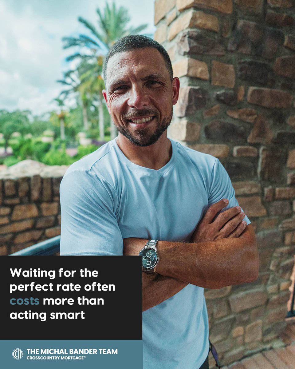 BanderJr's tweet photo. Waiting for the “perfect” rate can end up costing more than acting smart.

Home prices move. Opportunities disappear. Smart buyers focus on strategy, not perfect timing.

You can refinance a rate. You can’t rewind the market.

#CrossCountryMortgage #MichalBanderTeam https://t.co/669sQcq4Ru