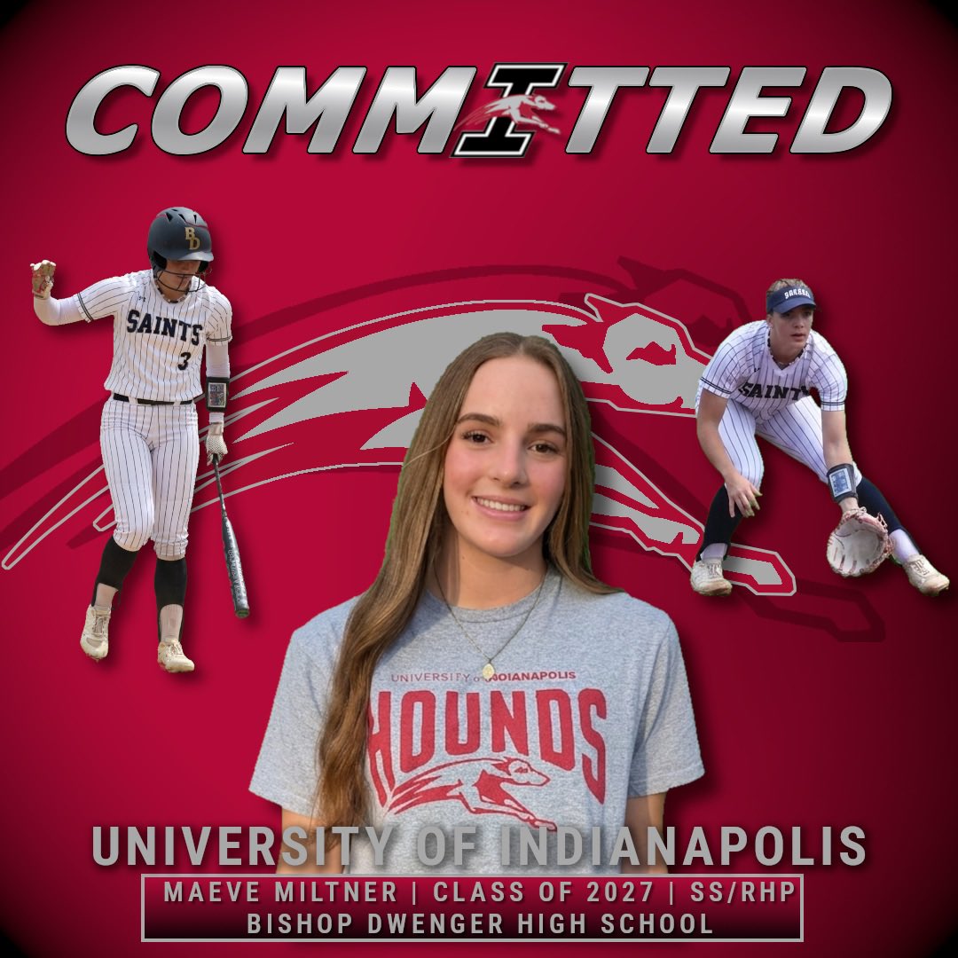 maeve_miltner's tweet photo. I am so excited to announce my commitment to the University of Indianapolis for softball! I can’t wait to be a Hound! #gohounds🐾
@UIndySoftball @coachferrell15 https://t.co/D0WubOsBQT