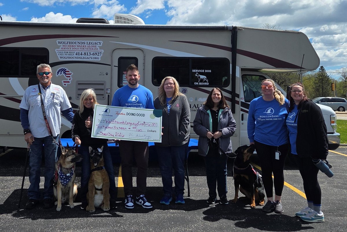 horiconbank's tweet photo. We had an amazing time at our #ShredEvent in New Berlin! We raised $616 for Wolfhounds Legacy - Wisconsin, a fantastic organization dedicated to rescuing dogs from high-risk shelters, rehabilitating and pairing them with veterans and first responders as certified service animals. https://t.co/1XupU79DyI