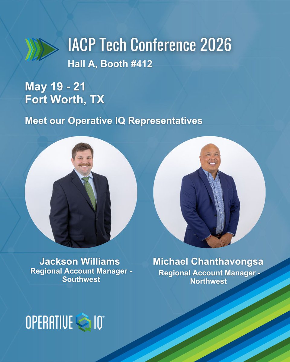 OperativeIQ's tweet photo. Michael and Jackson are heading to the IACP Technology Conference to help law enforcement agencies bridge the gap between complex operations and peak readiness. Stop by our booth to chat about how our Asset Management and Fleet Maintenance modules track critical gear, streamline vehicle maintenance, and keep your department moving safely.

Not attending this year? Head over to our website to schedule a demo 👉 https://t.co/SFT4uVSLeU 

#OperativeIQ #PublicSafety #FirstResponders #Police #IACPTech2026 #FtWorthTX