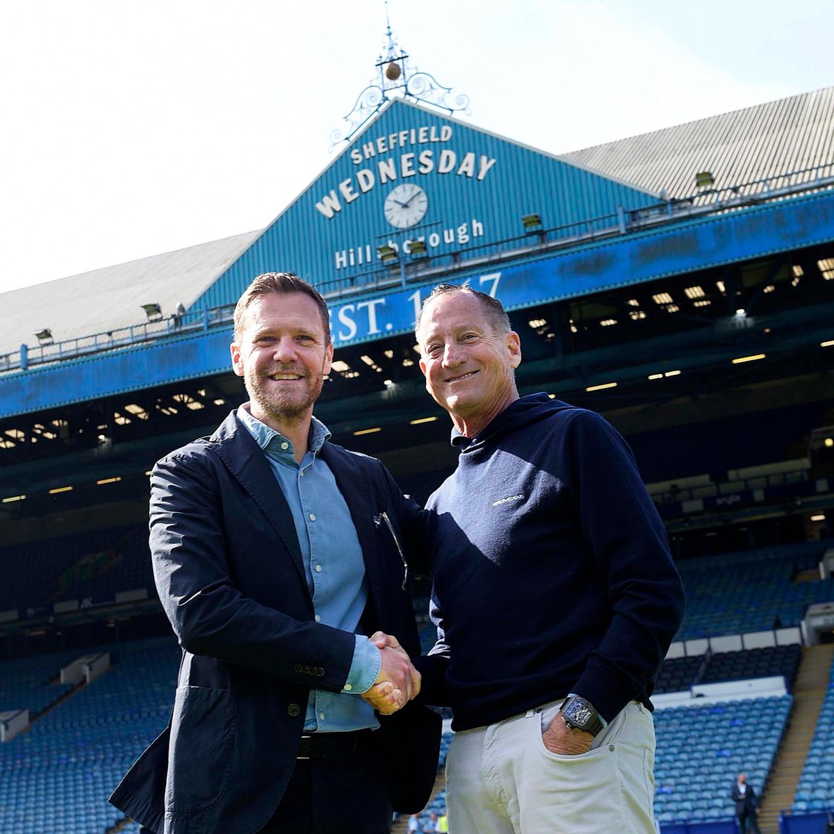 swfc's tweet photo. 💬 "I can genuinely say he is one of the most impressive men I have met and he has my full confidence as we take this journey together.”

David Storch welcomes the Owls' Chief Executive Officer David Bruce to S6.
