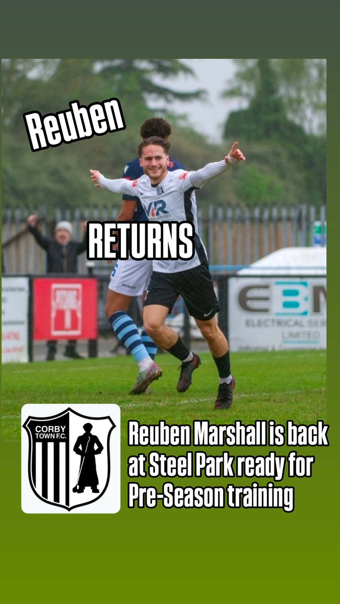 corbytownfc's tweet photo. Reuben Marshall returns to Steel Park https://t.co/WRY78MPllP