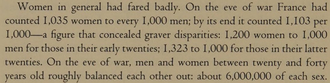 interbellica's tweet photo. Nationally, amongst those in their late twenties, there were over thirteen women for every ten men.

I wonder how this looked in Brittany and Corsica? https://t.co/r5RVOhXsKx