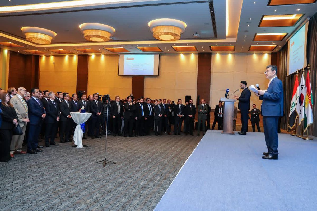 MuhammadMasih1's tweet photo. Upon the invitation of the Korean Consulate, we attended the farewell ceremony of its consul in Erbil, with officials and consuls from Iraq and the Kurdistan Region in attendance.
الیوم شاركنا في الاحتفالية الوداعية لانتهاء مهام القنصل الكوري في هولير.
#gameoverse https://t.co/d6ndf3Z8MA
