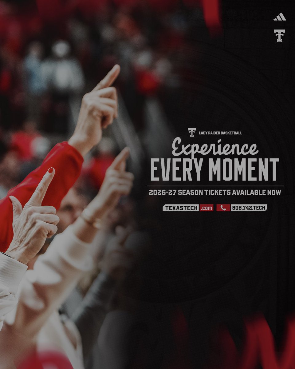 LadyRaiderWBB's tweet photo. Join the Lady Raider Family 🙌
Season tickets for the 2026-27 season are on sale NOW! 

🎟️ https://t.co/axqAK05BXw https://t.co/rfB9xML1vJ