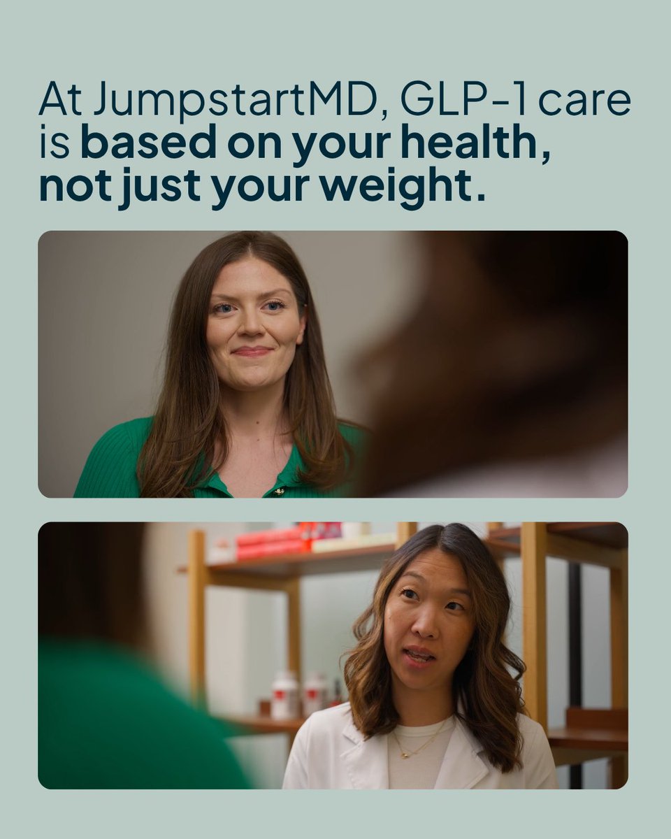 JumpstartMD's tweet photo. Who are GLP-1s for? Not everyone. Adults with insulin resistance or stubborn plateaus may want to discuss them. https://t.co/5tF46kRKhD

Rx subject to eligibility; medical supervision required. https://t.co/rjQzivYI7M