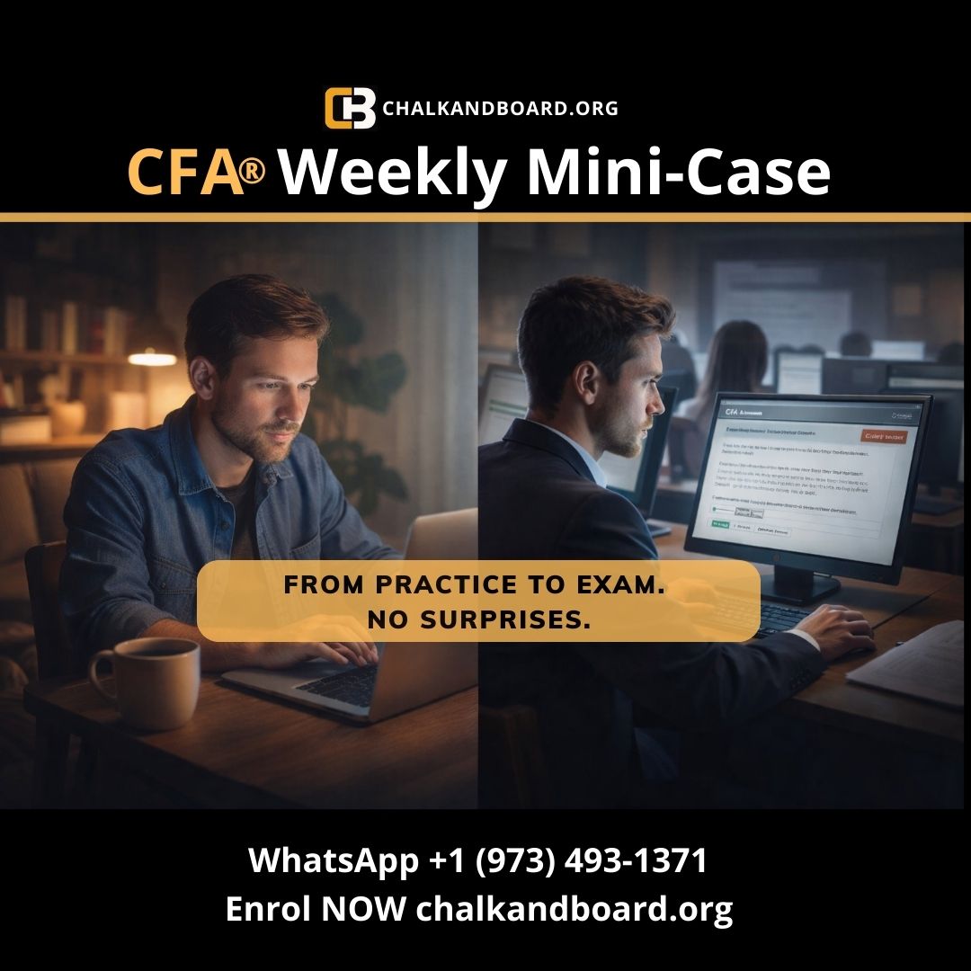 ChalknBoard's tweet photo. Another CFA® exam trivia question for CFA candidates.

A bond originally issued as investment grade has been downgraded to BB+, crossing into high-yield territory. The yield spread widens significantly beyond the level implied by comparable BB+ bonds. The analyst attributes the excess spread widening to forced selling by investment-grade mandated funds that cannot hold sub-investment-grade securities.

Which of the following best describes the investment implication for an unconstrained investor?

A. The forced selling creates a potential opportunity; the spread widening may exceed the fundamental deterioration in credit quality, offering excess compensation relative to actual credit risk.
B. The spread widening confirms the market has correctly repriced the bond to reflect its new risk profile, and no mispricing exists once the rating change is absorbed.
C. The bond should be avoided; fallen angels consistently underperform original-issue high-yield bonds due to the persistent stigma associated with credit deterioration.

Vote in comments below! Answer posted Friday! For specialized CFA prep materials to pass confidently and avoid retakes, join Chalk & Board's winning team: https://t.co/X9BK3F1bOk.

#cfa #cfaexam #cfaexamstrategy
