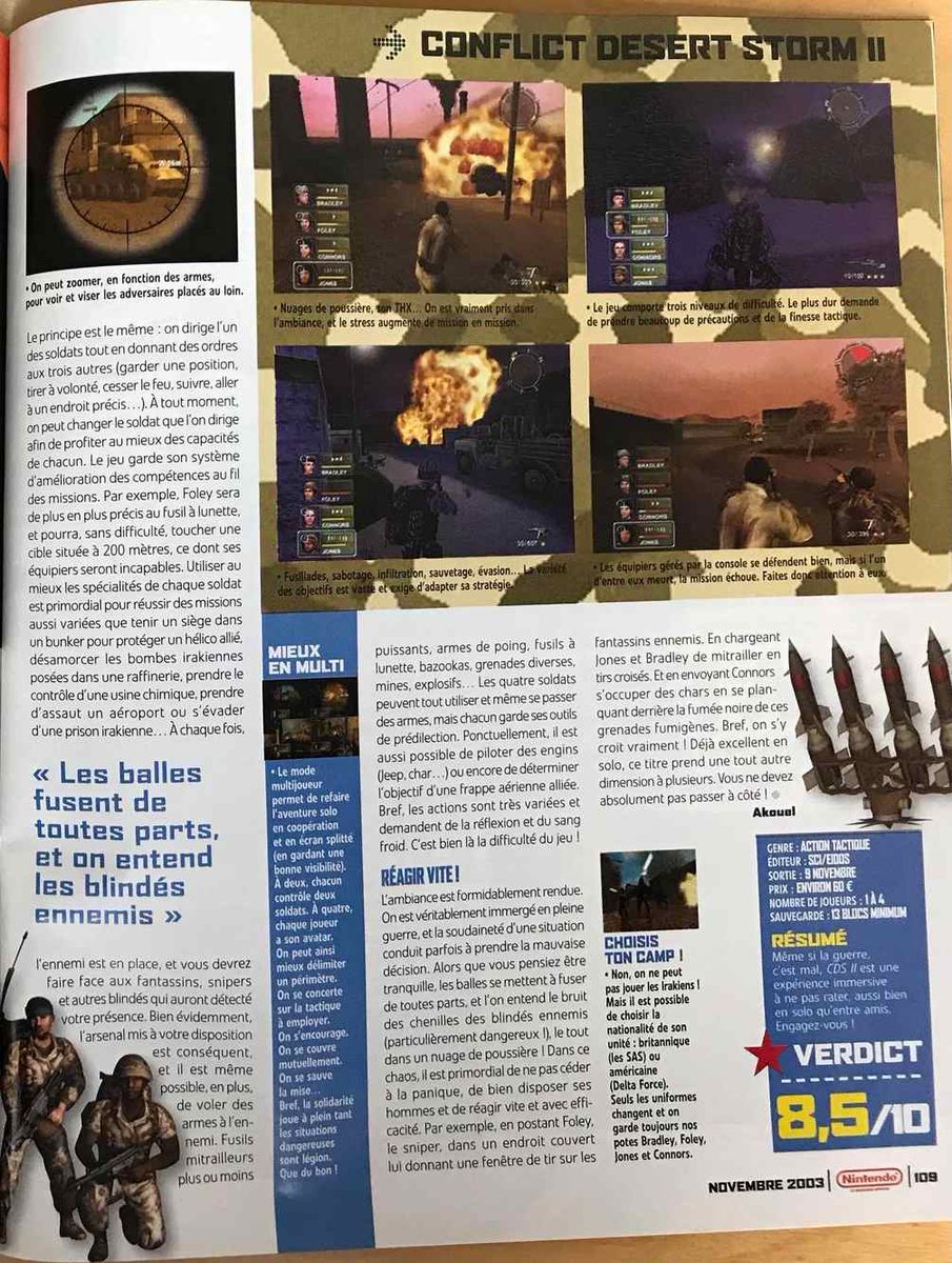 AllmightoFranky's tweet photo. La #GameCube de #Nintendo à l'honneur avec ses 24 ans en France le 3 mai!Ce soir #ConflictDesertStorm2!La preview dans le mag #TotalCube,et le test "Jeu du mois" dans #NLMO avec la belle note de 8,5/10!Un super bon jeu!A demain pour un autre jeu GC!#retro #retrogaming #oldschool https://t.co/fdcCtJ3r9u