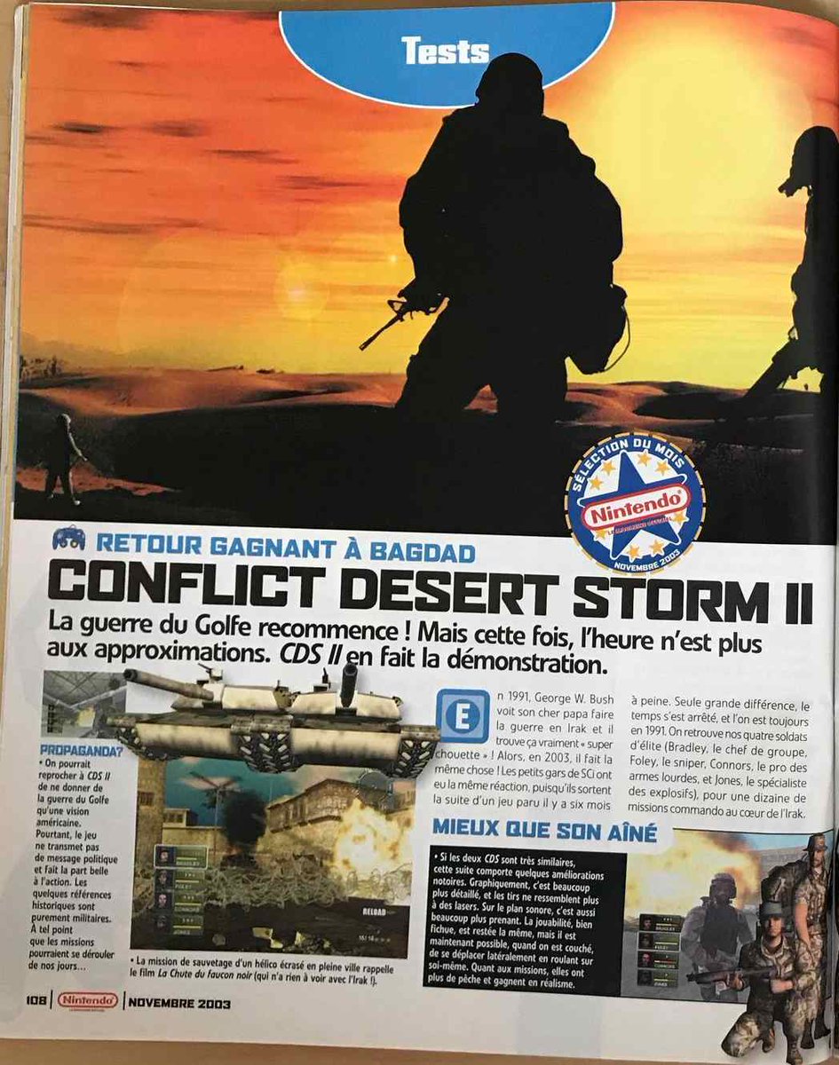 AllmightoFranky's tweet photo. La #GameCube de #Nintendo à l'honneur avec ses 24 ans en France le 3 mai!Ce soir #ConflictDesertStorm2!La preview dans le mag #TotalCube,et le test "Jeu du mois" dans #NLMO avec la belle note de 8,5/10!Un super bon jeu!A demain pour un autre jeu GC!#retro #retrogaming #oldschool https://t.co/fdcCtJ3r9u