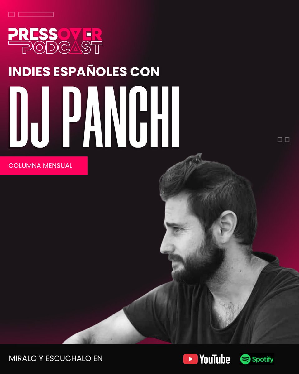 PressOverNews's tweet photo. Indies españoles en Press Over Podcast  🎙️

@djpanchi1, referente de la escena indie española, se suma como columnista mensual para contarnos todo lo que está pasando en su industria. El creador de "Tú, yo y el Indie" debuta este mismo miércoles en Press Over Podcast. No te lo pierdas. 

Miércoles a las 20 hs por https://t.co/TZFAfrp444 ⚡