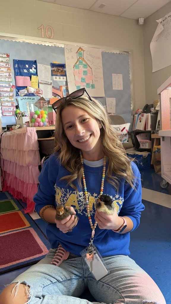 SESDRAMS's tweet photo. Miss Wood’s kindergarten class became parents to six chicks! For 21 days they talked about the life cycle of a chicken, how to incubate eggs, the role of a mother hen, and how to candle eggs. Thanks to generous donations from parents they got to watch the chicks hatch and grow. https://t.co/uwOOCWLqPe