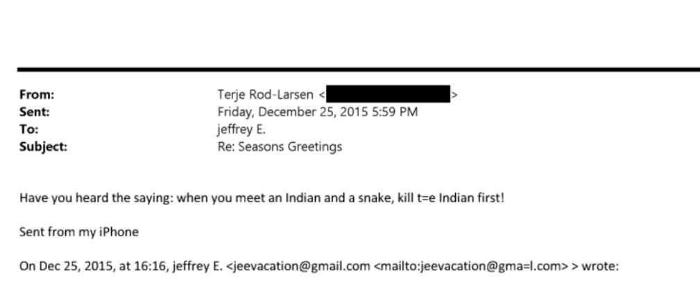 Robrocco01's tweet photo. @IndiainNorway @HelleLyngSvends Can someone ask Norway PM about his former Diplomat relationship with Epstein and his racist remarks about genOciding Indians.

Also, can some Indians ask to this lady and her "number one spot on world press freedom" news agency that why did she not reported on Epstein yet. https://t.co/VebxOUot7q