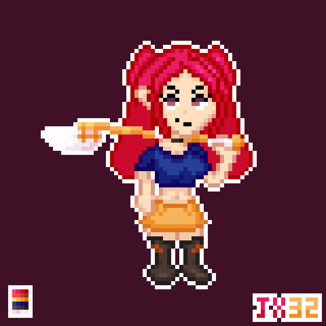 Jean_X32's tweet photo. Un pixelart de Mira (Kpop Demon Hunters). 
#Pixelart #KpopDemonHunters https://t.co/ukZr360BVj