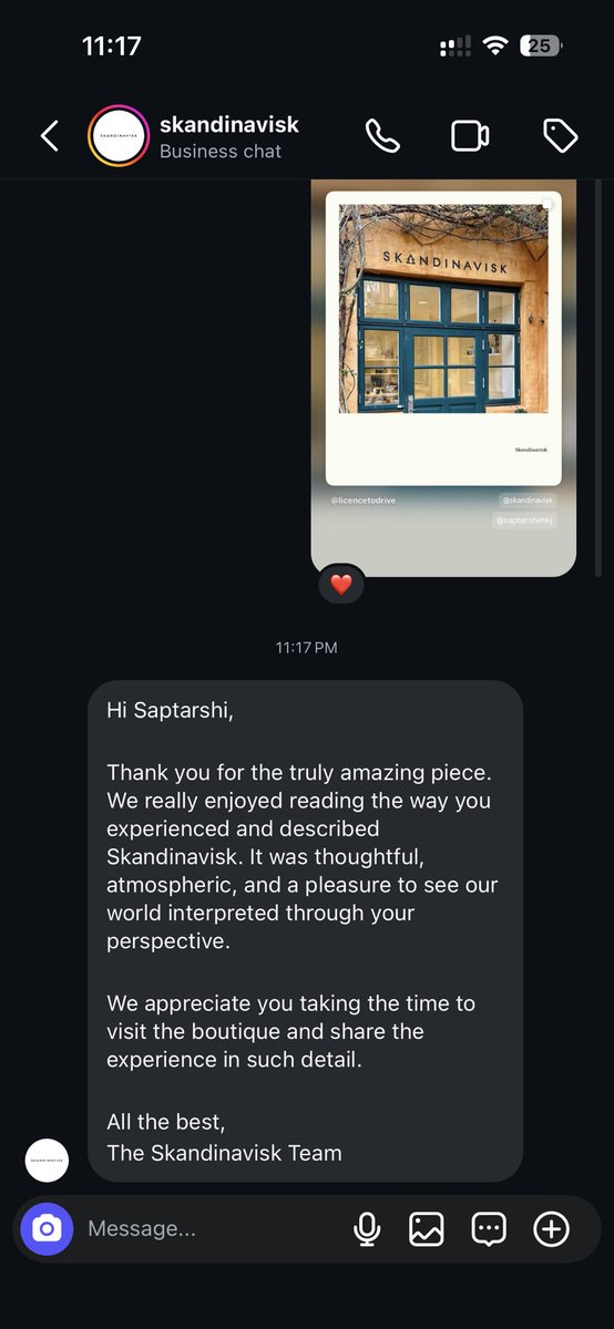 NickSarma's tweet photo. Such a beautiful note from Team #Skandinavisk. 

If you still haven’t read the review by @SaptarshiMkj, follow the link in the post below. https://t.co/WKzeHJ8ESd