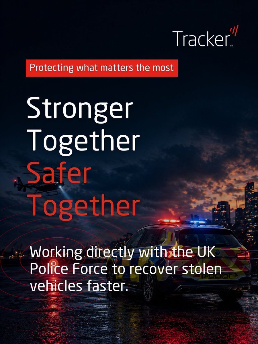 Tracker_UK's tweet photo. If the worst happens, having Tracker means the UK Police Forces are already on your side.

Our VHF tech helps locate stolen vehicles where GPS can’t, even in containers or underground. Backed by the National Police Air Service.

#TrackerUK #VehicleSecurity #StolenVehicleRecovery https://t.co/KUbMOI2pMb
