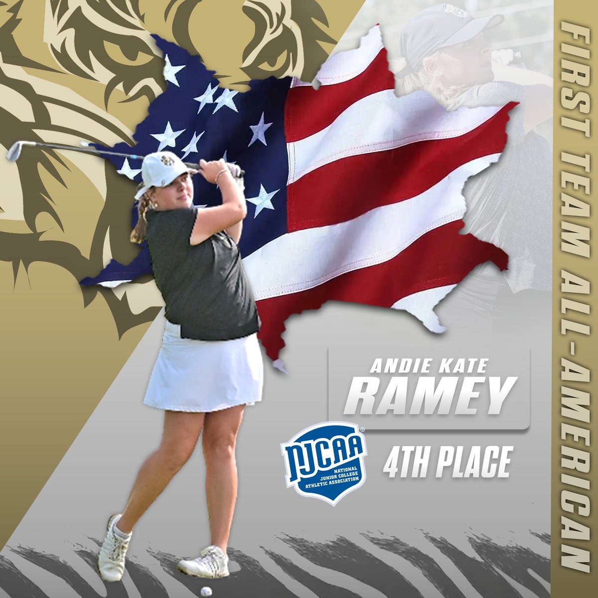 NEMCCTigers's tweet photo. ⛳️ History has been made for the Tigers! 🇺🇸
Andie Kate Ramey in year one of the Northeast Women's Golf program placed 4⃣th in the NJCAA National Tournament and earned 1⃣st team All-American honors!

🐯#TigerTown https://t.co/cDmsUTRIqJ