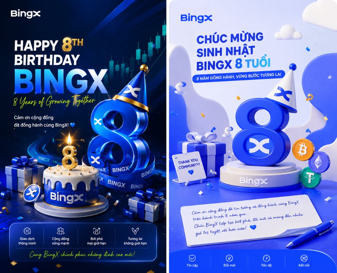 b0fink's tweet photo. Happy 8th Birthday BingX 🎉
Chúc BingX tiếp tục bứt phá, đổi mới và chinh phục thêm nhiều cột mốc mới cùng cộng đồng 🚀
UID: 33163845
#BingXInfinity8th https://t.co/0fiH33yOdZ