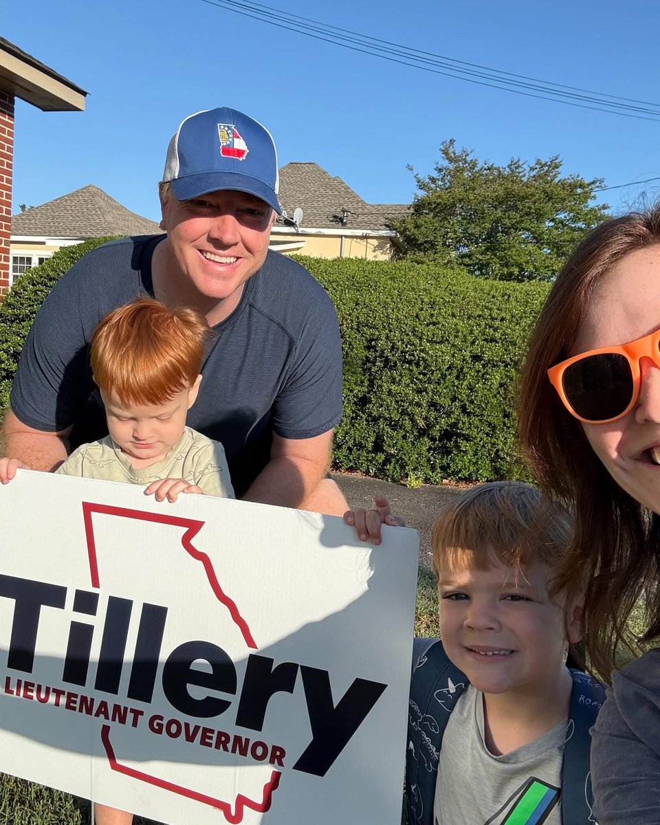 BlakeTillery's tweet photo. Walking the boys to school today, we passed a few of these signs along the way. It made me stop and think about just how grateful I am for every Georgian who has put one in their yard, volunteered their time, donated, prayed for us, or encouraged our campaign along the way.

This campaign has been built by hardworking people from every corner of our state, and I’m honored to have earned the support of over 350 local leaders across Georgia.

Over the last year, I’ve traveled this state and talked to real people and real families trying to make ends meet, build a business, raise their kids, and leave Georgia better than they found it. They don’t need more headlines, political games, or canned talking points. They need real conservative results.

That’s why I’m running: to keep more money in your pocket, fight for Georgia families, and make sure our state continues to grow from the ground up, not the top down.

Tomorrow is Election Day, and I would be honored to earn your vote for Lieutenant Governor.