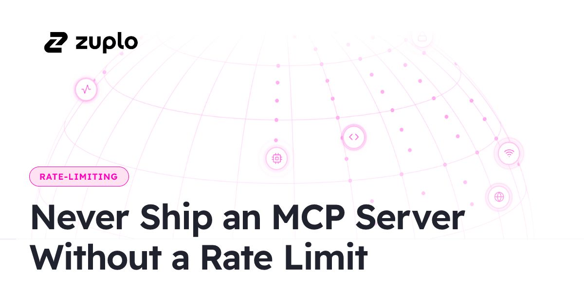 Zuplo's tweet photo. You connect Claude to GitHub's MCP server and hit a 403 two minutes later. 5,000 req/hour, gone.

Most public MCP servers have no limit, the wrong limit, or one so tight it breaks the protocol handshake.

https://t.co/F53AGhGvBM https://t.co/bokrMhwxhg