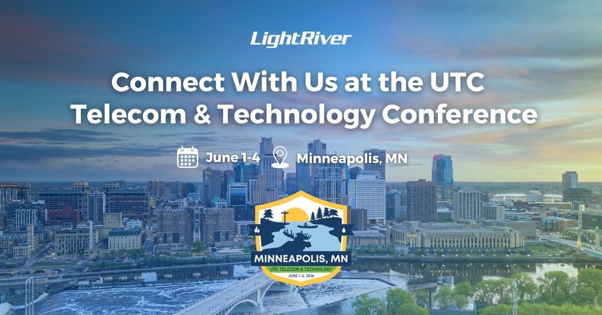 LightRiver_Co's tweet photo. Just two weeks until the UTC Telecom &amp; Technology Conference! We’ll be onsite discussing transport automation, network orchestration, and next-gen optical infrastructure.

Visit us at booth #628 or reach out to schedule time to connect!
#UTCNational #OpticalNetworking https://t.co/tmyLpT42f7