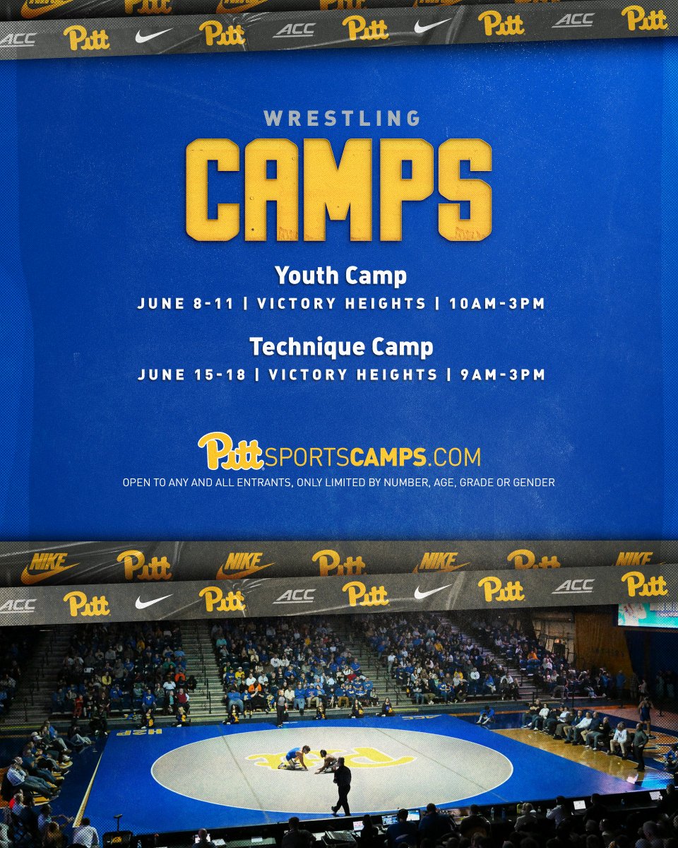 Pitt_WRES's tweet photo. Don't miss your chance to train with us this summer. 🤼‍♂️

Sign up today: https://t.co/7mkORVAUpw https://t.co/HnUItNklkc