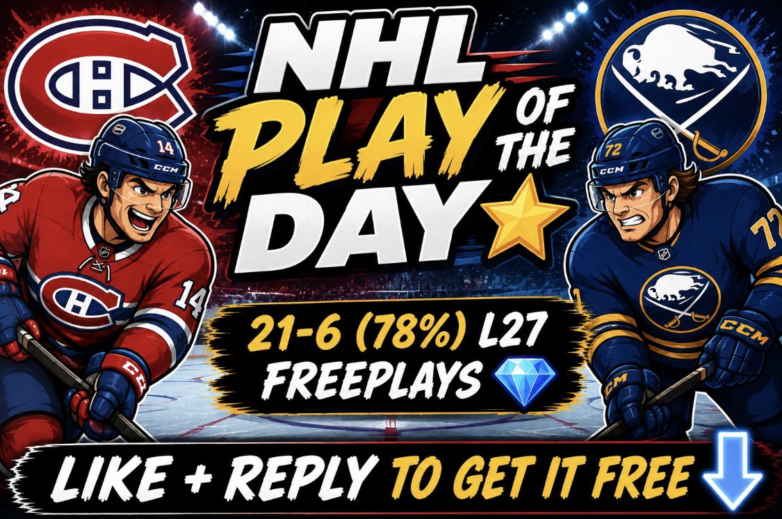 DirtyBubbleBets's tweet photo. FREE NHL PLAY OF THE DAY ⭐️

21-6 (78%) Our L27 Freeplays 💎

Sending It To Everyone For FREE:

Like ❤️ + Repost ♻️ + Comment 🗣️

Must Follow @DirtyBubbleBets 🫧

I Want To Hear ALL OF YOU GUYS 🔥 https://t.co/d4YrGqh6cN