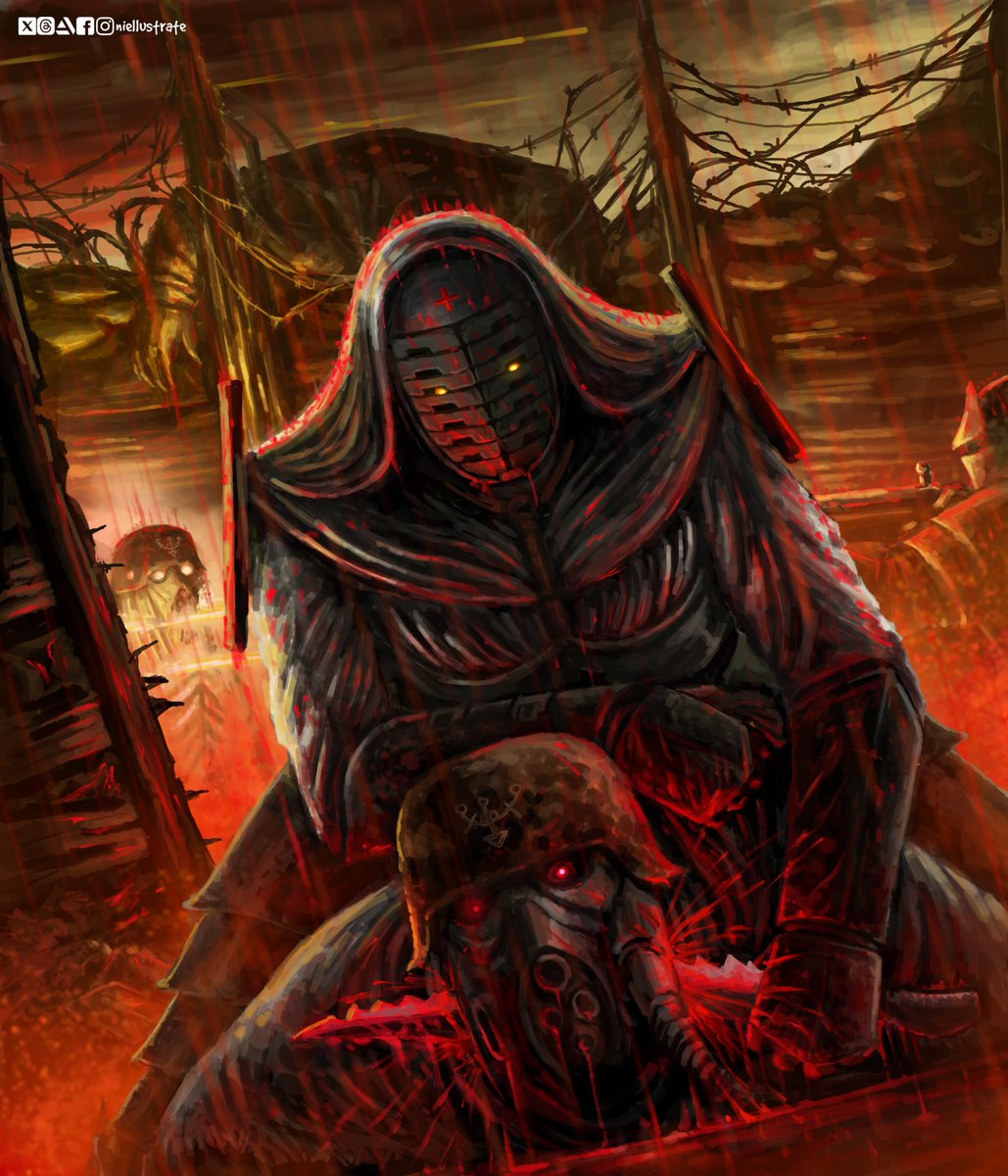 niellustrate's tweet photo. "Kill"
In the trench, death comes to all. In whatever shape and form it wants, death will come. It will.
Commission piece for @UpdatesTrench. Late Upload. Thank you my friend.
Commission Slots: Open
#TrenchCrusade #CombatMedic #Faithful #Heretic #HereticLegion #HereticTrooper https://t.co/KeHNg7X9SW