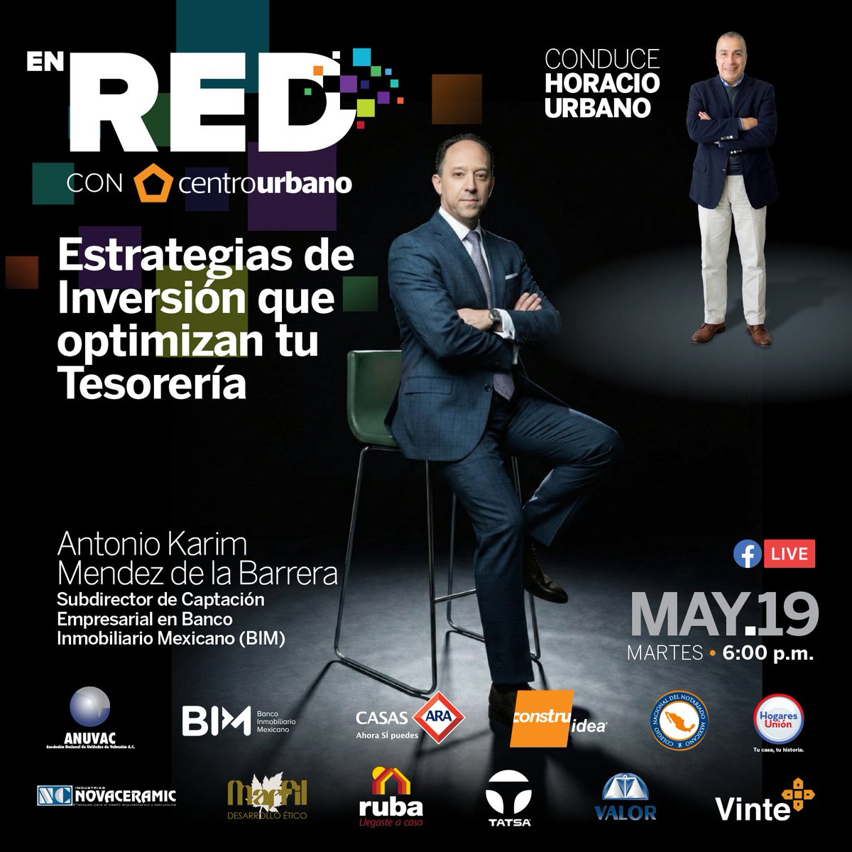 CentroUrbano's tweet photo. 🚨 Mañana, en #EnRED, hablaremos de estrategias de inversión que ayudan a optimizar la tesorería empresarial
Nos acompaña Antonio Karim Méndez de la Barrera, de @bimbanco, para compartir su visión sobre eficiencia financiera, inversión y toma de decisiones en el sector inmobiliario
¡No te lo pierdas!
📅 19 de mayo
⏰ 6:00 PM
📹 Sigue la transmisión en vivo por 👉🏻 https://t.co/Z1jq130zrU