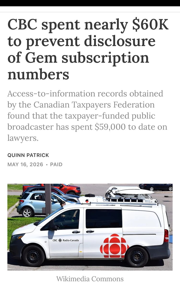 CHP_BC's tweet photo. Endless woke content, blatant bias and zero value for money. They CBC just spent $59,000+ in legal fees fighting to hide GEM’s subscriber numbers from the public.
CBC can’t survive without massive handouts, yet we’re forced to pay for it.
Time to end the subsidies!
#CBCfail https://t.co/YOwtOPgq5V