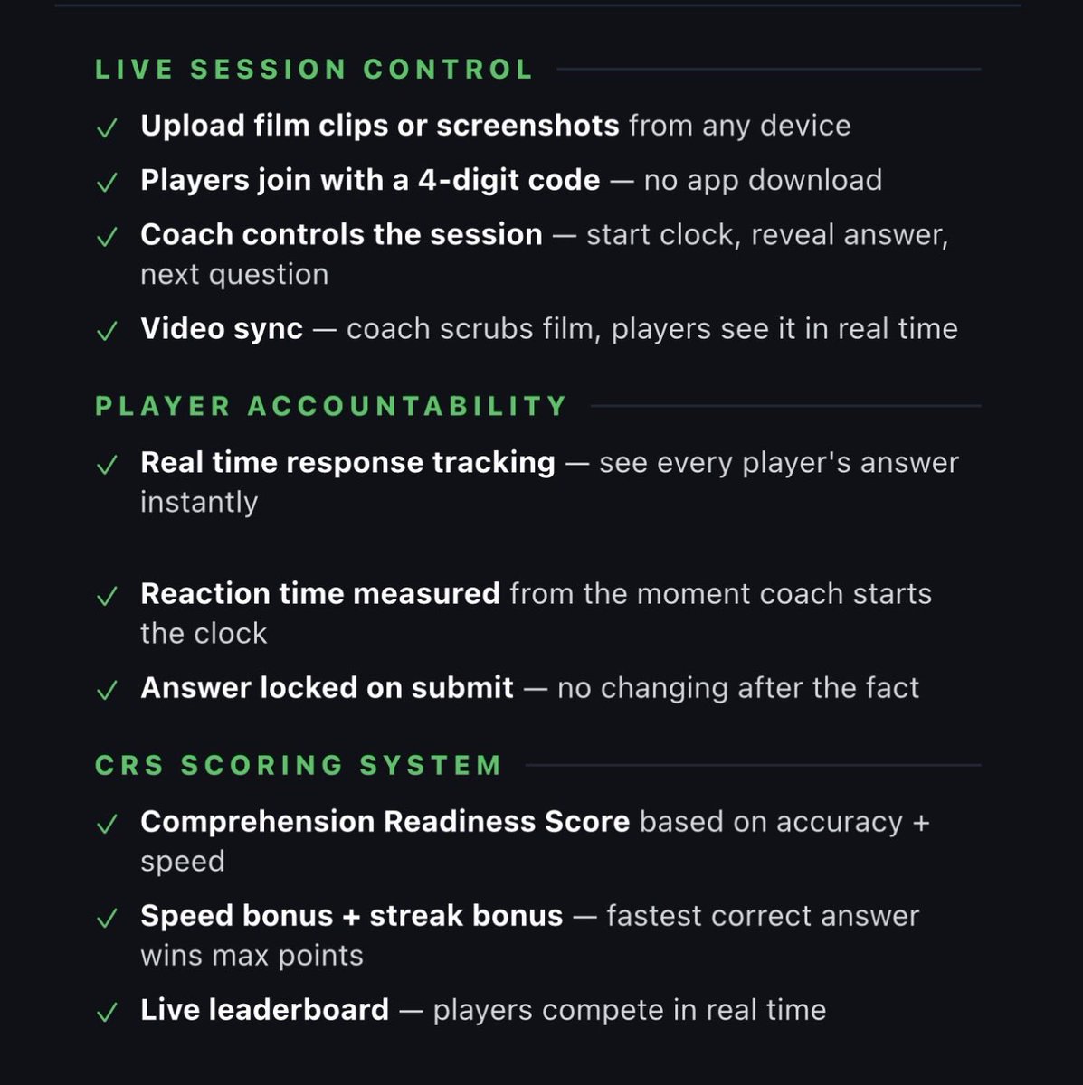 gamespeedapp's tweet photo. Coaches if you want to make your film interactive and track your players comprehension use gamespeed! Completely free to use link in bio⚡️ great tool for summer installs and 7v7 intstalls https://t.co/RyuLu2X21R