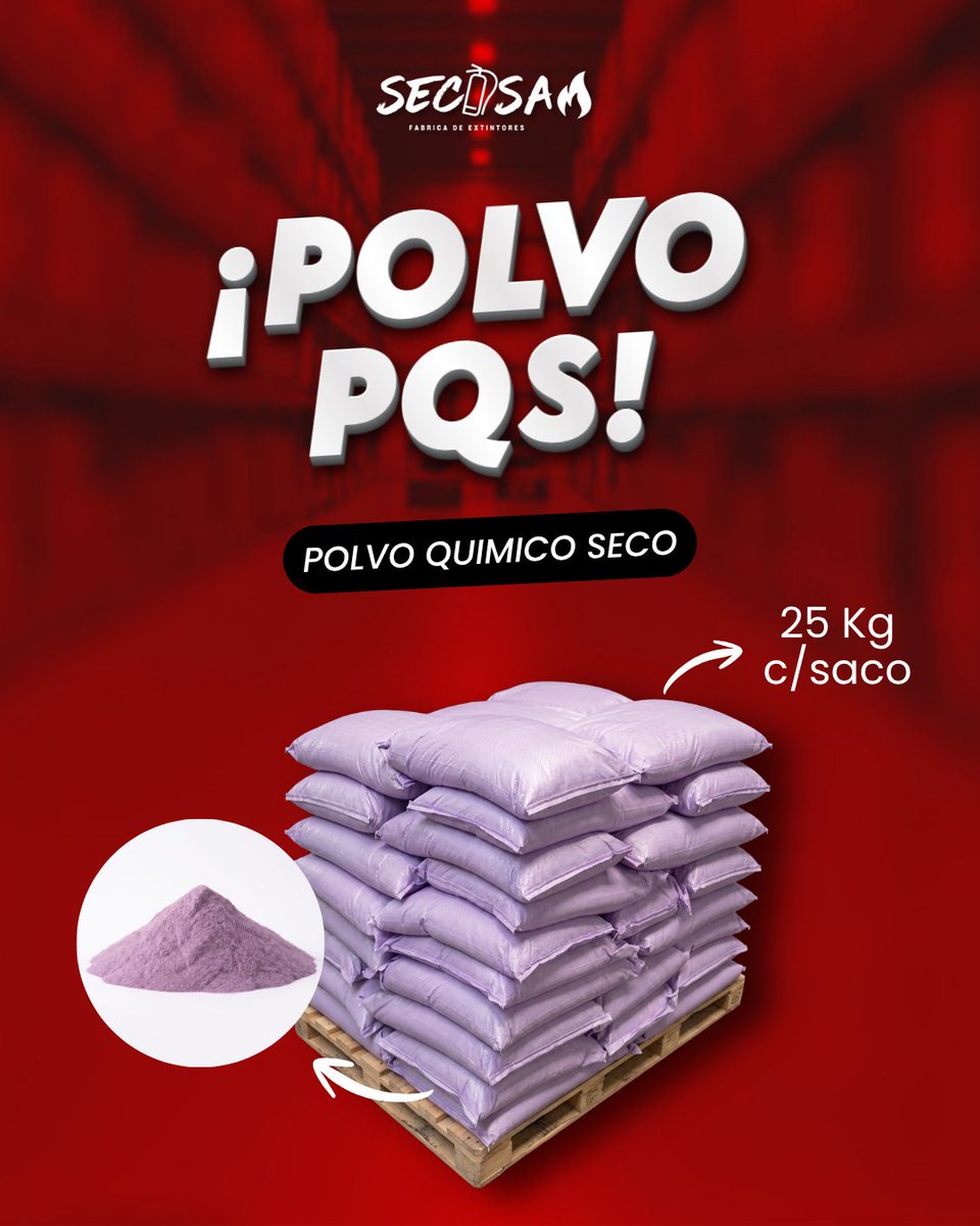 SecisaSLP's tweet photo. Polvo PQS en saco de 25 kg, listo para tu negocio!🤩🧯

📲 Solicita información y cotiza tu polvo PQS hoy mismo al ¡Contáctanos al 4442791600 - 4442791601 - 4441313404📲!

#ProtegeTuNegocio #señalética #responsabilidad #seguridad #seguridadantetodo #ProtecciónCivil #Extintores https://t.co/4D829NEyLW