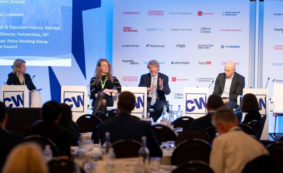 CSkidmoreUK's tweet photo. Great to speak at #CityWeek2026 today on the work of the UK Net Zero Council &amp; the UK Transition Finance Council in making the UK one of the leading focal centres for transition finance- which has the potential to unlock an extra £3-5 trillion of investment into improving assets https://t.co/yKciQZZLIN