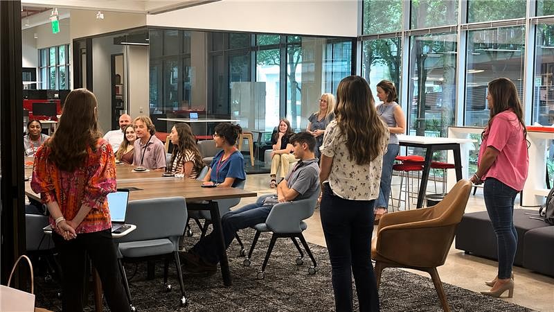 weareMOREgroup's tweet photo. Earlier this month, our Houston education team welcomed Dr. Bromley of @SplendoraISD and the High School Student Advisory Committee. Students discussed college and career paths, explored architecture roles, and took part in a team exercise recreating world monuments. https://t.co/CPFHrqkQSF