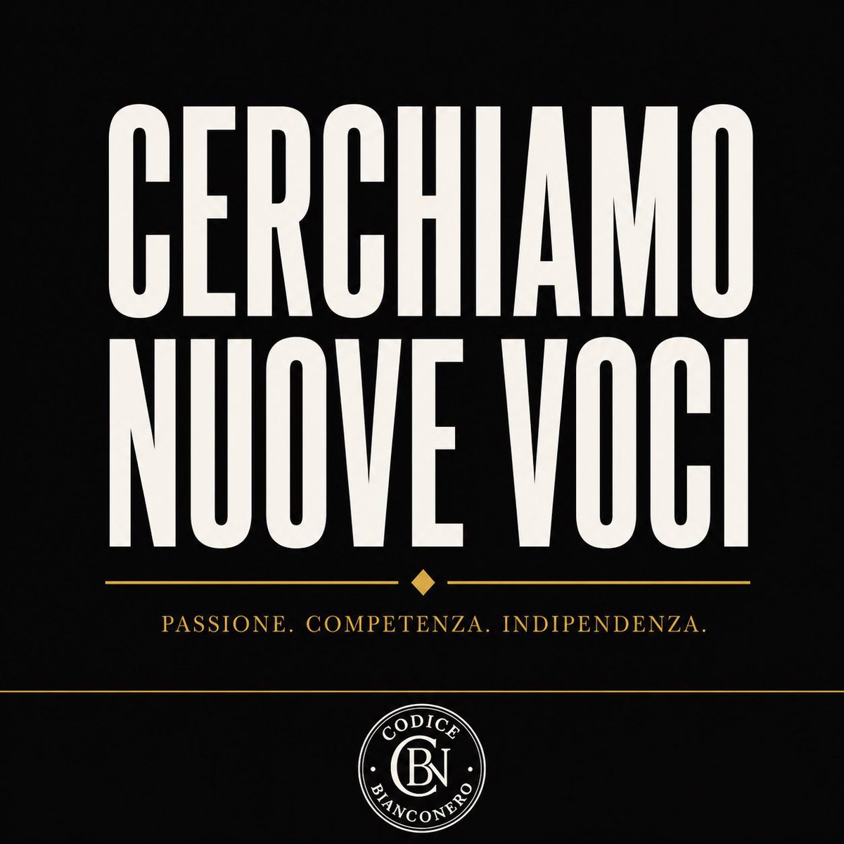 EpicureoUgo85's tweet photo. 🔍 Codice Bianconero cerca nuove voci

Siamo un gruppo di persone che, nella vita, fanno altro. Eppure ogni giorno trovano il tempo per scrivere, analizzare, discutere, costruire. Perché la Juventus non è solo una squadra da seguire, è una lente con cui leggere il calcio, lo sport, a volte il mondo.

Cerchiamo persone che la pensino allo stesso modo. Che non si accontentino del titolo di giornata. Che vogliano capire, approfondire, raccontare.

Non serve arrivare già pronti. Serve avere qualcosa da dire, e la responsabilità di volerlo fare bene.

✍️ Contenuti
Articolisti, redattori, opinionisti
Ricerca fonti e approfondimenti

🎙️ Podcast & Video
Voci per il podcast
Produzione audio
Video maker e montatori

📱 Social & Community
Gestione social
Moderazione e community
Grafica digitale

📊 Analisi
Statistiche e performance
Approfondimenti e inchieste

💻 Tecnico
Sviluppo e gestione sito
SEO

Qui si lavora insieme.
Si sbaglia. Si migliora. Si cresce.
Si pubblica con nome e responsabilità.

Puoi partire da un'area sola. Ma quello che conta è entrare in un percorso.

Se per te lo sport, il calcio, la Juventus è qualcosa che si scrive (non solo che si tifa) allora possiamo parlarne.
🖤🤍

#CBN #Juventus #FiniAllaFine