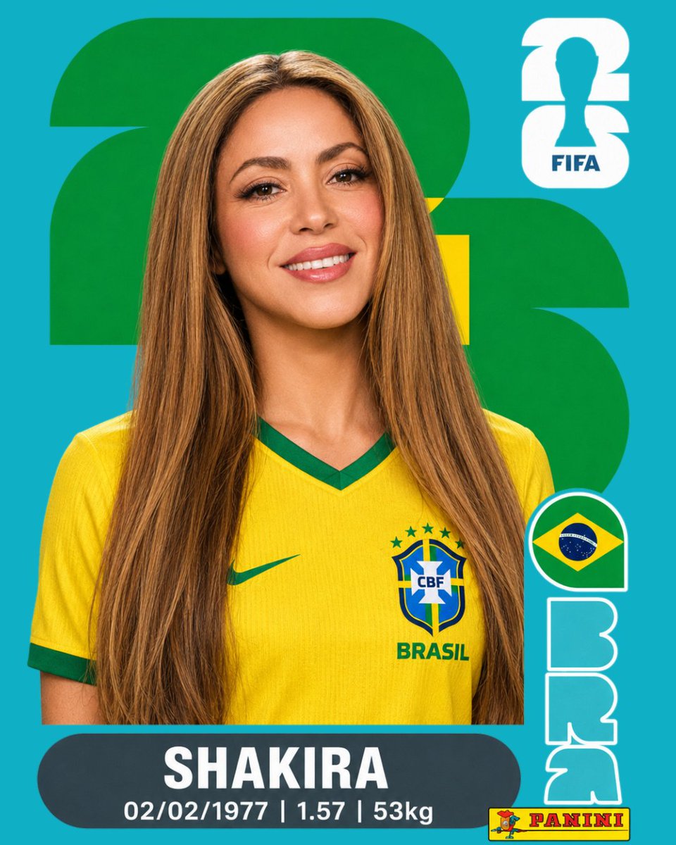 Shakira_Brasil's tweet photo. ⚽️ | A Copa do Mundo está cada vez mais próxima e a gente queria tanto viver a emoção de abrir um pacote de figurinhas e encontrar uma dessas aqui.

Já imaginou a @Shakira no álbum oficial do Mundial? Bora providenciar isso aí, @PaniniAmerica? 👀 🐺 https://t.co/atls1L1s7x