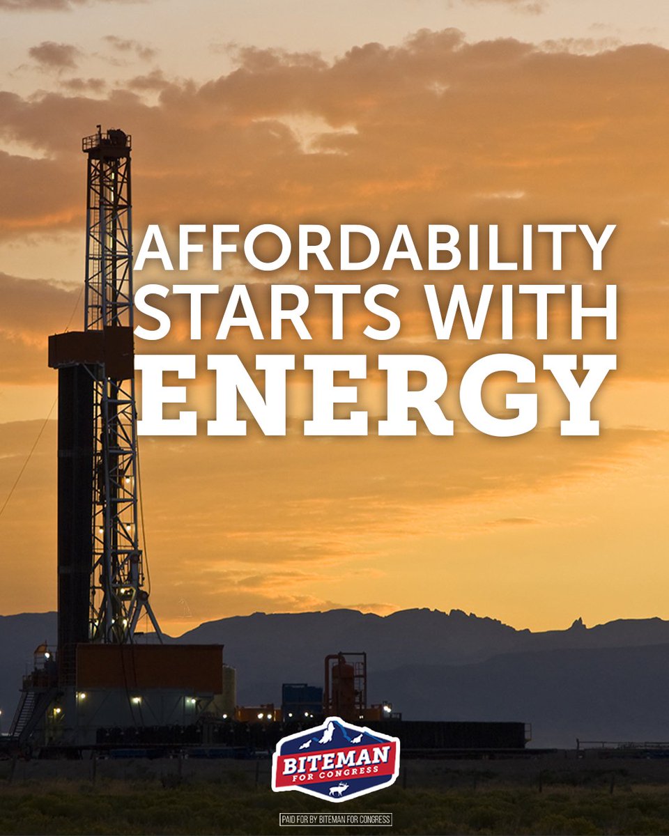 bobiteman's tweet photo. Affordability starts with energy. From fuel to groceries to fertilizer, energy drives the cost of everything. I have a plan to expand American energy, fast track projects, and remove the barriers holding Wyoming back, bringing down costs for families, ranchers, and small businesses while strengthening our economy.