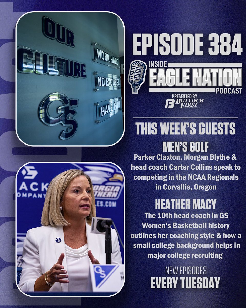 GSAthletics's tweet photo. 𝗧𝗛𝗜𝗦 𝗪𝗘𝗘𝗞

From the course to the court! Tune in tomorrow to hear it all!
￼
https://t.co/H789QZnnSl | #HailSouthern | @GSAthletics_WBB @GaSouthernGolf https://t.co/SzXyFHVBlB