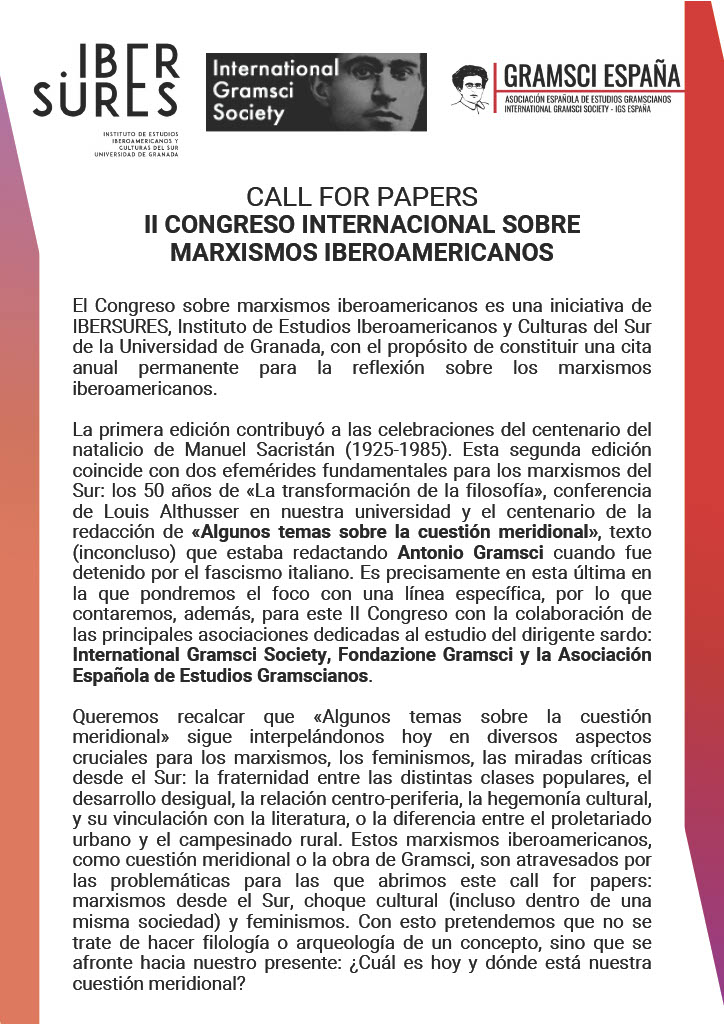 JesusAngelRu1z's tweet photo. Ya está aquí, ya llegó, el Call for papers del II Congreso Internacional sobre Marxismos Iberoamericanos. https://t.co/hBfKhpiDhq