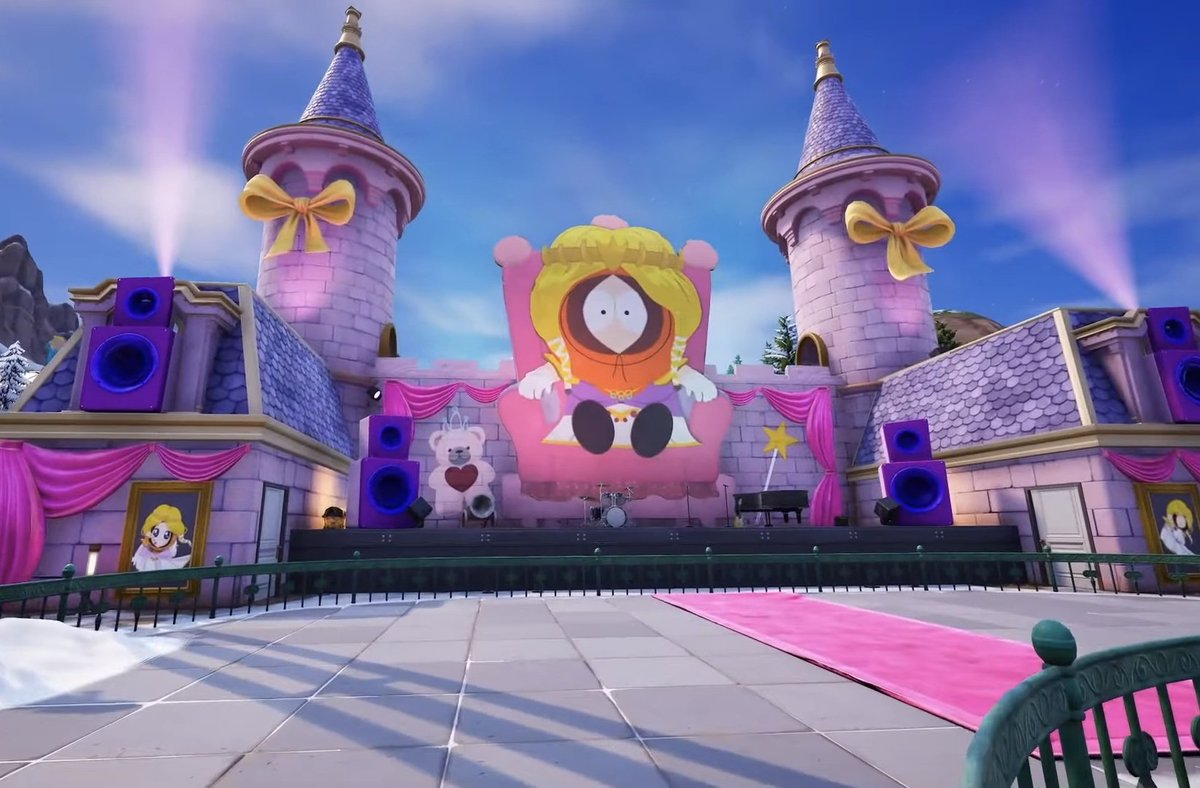 616stanleymarsh's tweet photo. fortnite cartmanland having princess kenny castle and nothing stan/kyle themed. 😭 https://t.co/OWAkMrUXSW