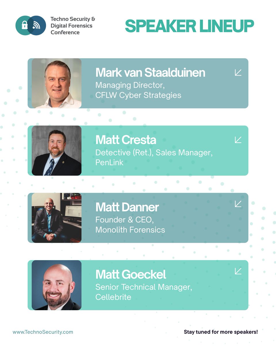 technosecurity's tweet photo. The lineup just keeps getting better 🙌
More experts bringing valuable perspectives from across the field.

📅 June 2–4, 2026  
🎟️ Register now: https://t.co/vOrygyRS0g

#TechnoSecurity #DigitalForensics #eDiscovery #IncidentResponse #TechnoEast2026 #BackToMyrtleBeach #DFIR https://t.co/mIda9keR2U