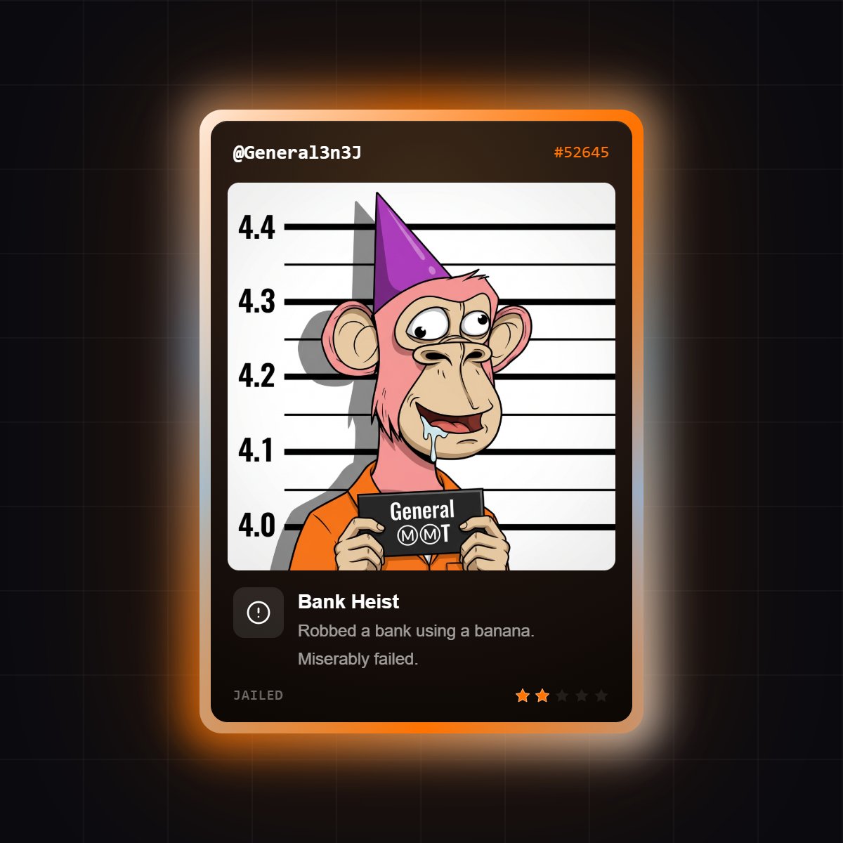 General3n3J's tweet photo. i'm waiting at #52645

@Jaileddotfun launching soon

[ drop your card below👇] https://t.co/wNVgFGpGcX