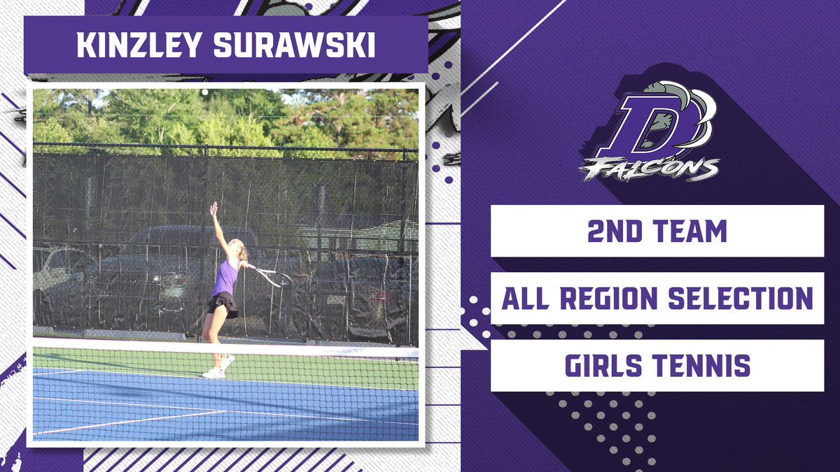 dhsfalcons's tweet photo. OUR APOLOGIES ON MISSING OUR GIRLS TENNIS ALL-REGION ANNOUNCEMENT!
DHS Athletics Would Like To Congratulate Kinzley Surawski On Being Named 2nd Team All-Region Girls Tennis Region V-AAAA! https://t.co/u0xx1dIx6T