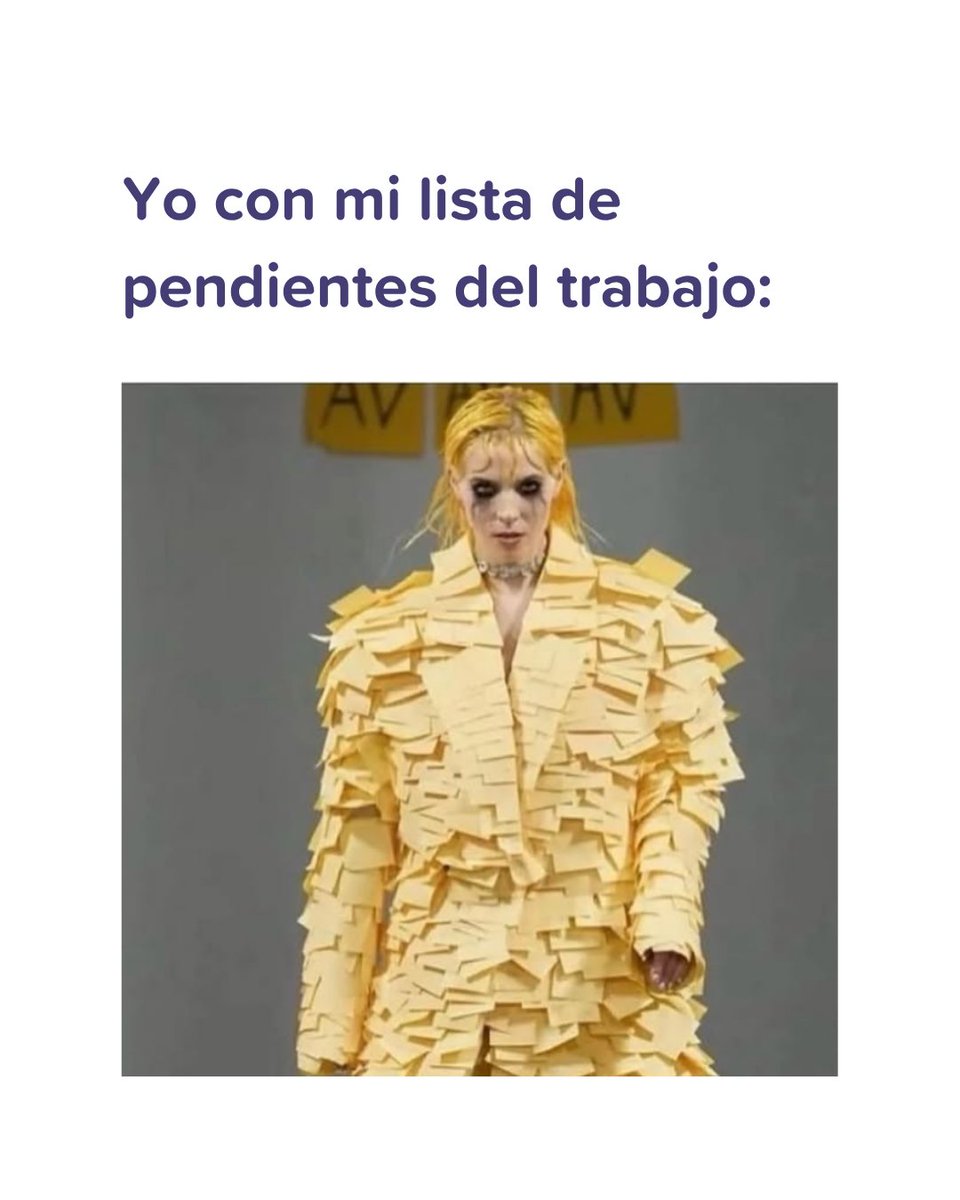 RunaHr's tweet photo. Alta costura corporativa. 😮‍💨✨😂
¿Quien más así?

#VidaLaboral #Oficina #Relatable #RRHH #MemesDeTrabajo https://t.co/SKpzVqVaBP