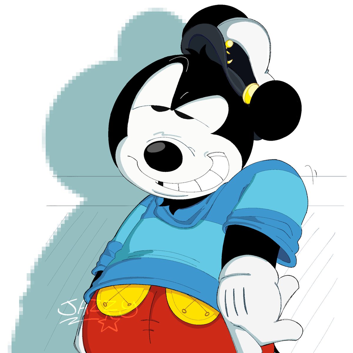 Jazzy_Mickey28's tweet photo. my annual drawing of him in his outfit from The Whalers https://t.co/6vSjt7IrYx